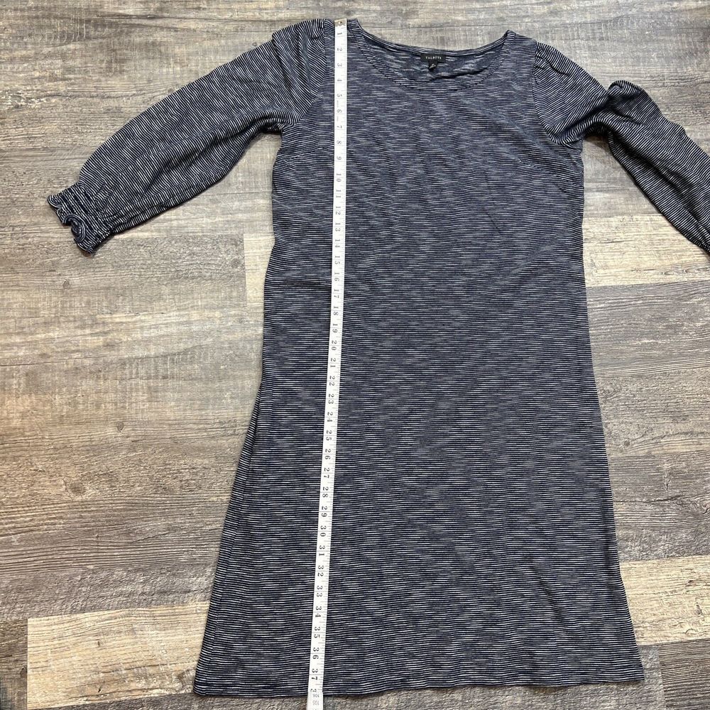 Talbots Dress Women's Blue White Striped 3/4 Sleeve Size Medium - Picture 9 of 11